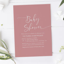 Minimaal Roze Meisje Baby shower Invitation