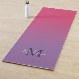 Minimaal roze Paarse verloopmonogram scriptnaam Yogamat