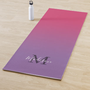 Minimaal roze Paarse verloopmonogram scriptnaam Yogamat