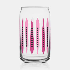 Minimaal roze retro geïnspireerd blikvorm glas