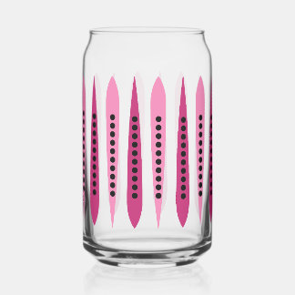 Minimaal roze retro geïnspireerd blikvorm glas