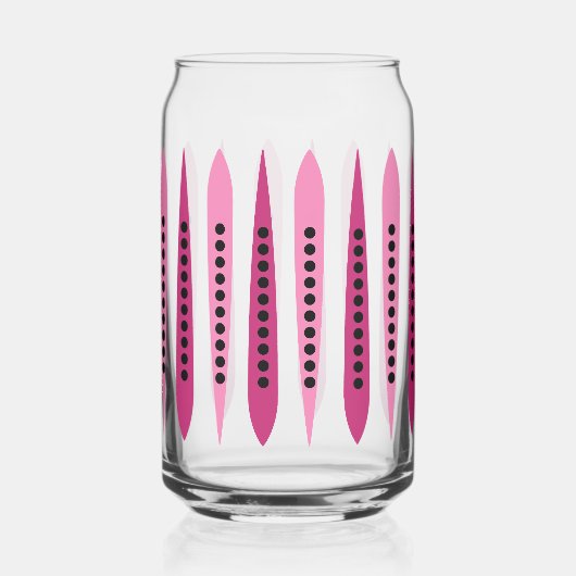 Minimaal roze retro geïnspireerd blikvorm glas (Voorkant)