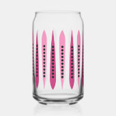 Minimaal roze retro geïnspireerd blikvorm glas (Achterkant)