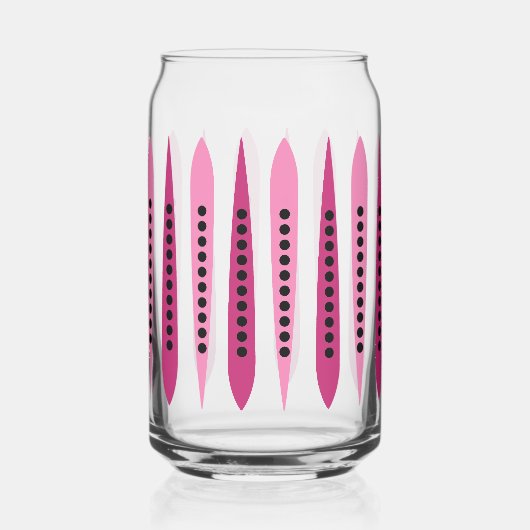 Minimaal roze retro geïnspireerd blikvorm glas (Achterkant)