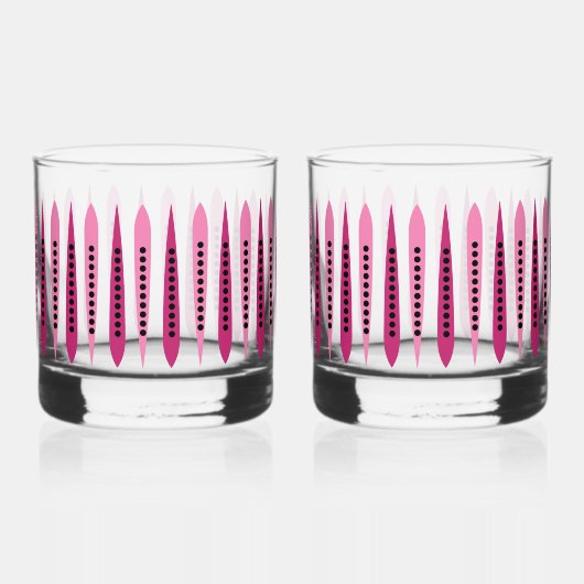 Minimaal roze retro geïnspireerd whisky glas (Achterkant)