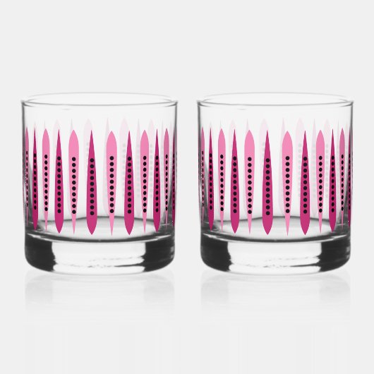 Minimaal roze retro geïnspireerd whisky glas (Rechts)