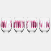 Minimaal roze retro geïnspireerd wijnglas zonder voet (Voorkant)