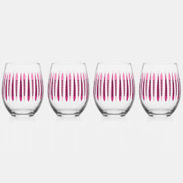 Minimaal roze retro geïnspireerd wijnglas zonder voet