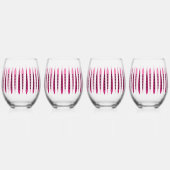 Minimaal roze retro geïnspireerd wijnglas zonder voet (Achterkant)