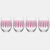 Minimaal roze retro geïnspireerd wijnglas zonder voet (Rechts)