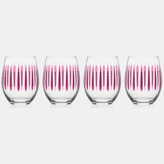 Minimaal roze retro geïnspireerd wijnglas zonder voet (Rechts)