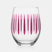 Minimaal roze retro geïnspireerd wijnglas zonder voet (Links)