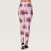 Minimaal Roze Roos Ontwerp Patroon Leggings (Achterkant)