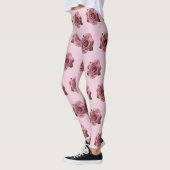 Minimaal Roze Roos Ontwerp Patroon Leggings (Links)