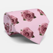 Minimaal Roze Roos Ontwerp Patroon Stropdas (Opgerold)