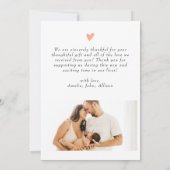 Minimaal roze script Elegant 2 foto Baby shower Bedankkaart (Achterkant)