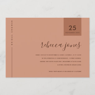 MINIMAAL RUST TERRACOTTA TYPOGRAPHY VRIJGEZELLENFE KAART