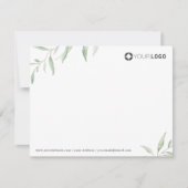 Minimaal rustiek groen logo Business Stationery Notitiekaartje (Voorkant)