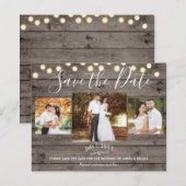 Minimaal Rustiek Hout & Licht Foto Save the Date K (Voorkant / Achterkant)