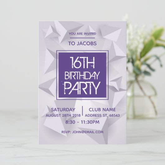 Minimaal 's nachts Abstracte 'Birthday Party Invit Kaart (Staand voorkant)