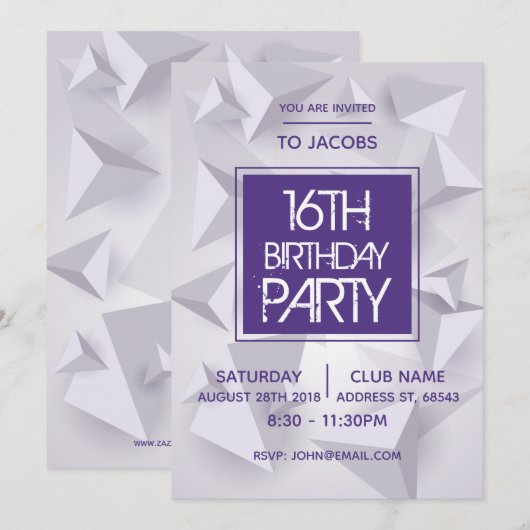 Minimaal 's nachts Abstracte 'Birthday Party Invit Kaart (Voorkant / Achterkant)