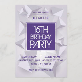 Minimaal 's nachts Abstracte 'Birthday Party Invit Kaart