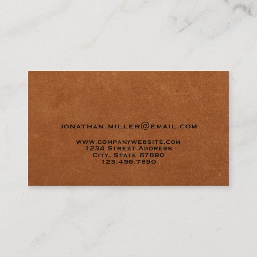 Minimaal Sable Leather Gold Initiaal Visitekaartje (Achterkant)