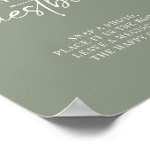 Minimaal Sage Green Modern Photo Guestbook-teken Poster (Hoek)