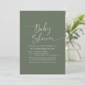 Minimaal Sage Groen Baby shower Kaart (Staand voorkant)