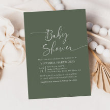 Minimaal Sage Groen Baby shower