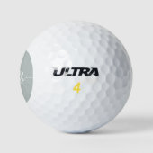Minimaal Sage Groene Lettertype Monogramnaam Golfballen (Logo)