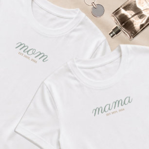 Minimaal Sage Script & Gouden Moeder Gevestigd T-shirt