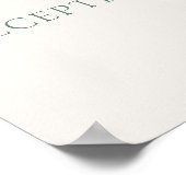 Minimaal Salie Groene Trouwreceptie Bord Poster (Hoek)