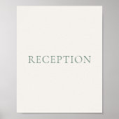Minimaal Salie Groene Trouwreceptie Bord Poster (Voorkant)