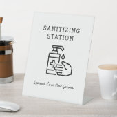 Minimaal Sanitizer Sanitizing Station Sign. Reclamebord Met Voetstuk (Insitu)