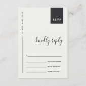 MINIMAAL SCANDI BLACK WHITE TYPOGRAPHY WEDDING RSV INFORMATIEKAARTJE (Voorkant)