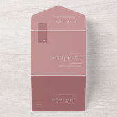 MINIMAAL SCANDI DUSKY BLUSH ROOS PINK WEDING FOTO ALL IN ONE UITNODIGING (Buitenkant)