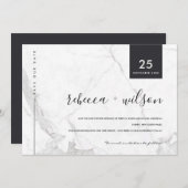 MINIMAAL SCANDI MARBLE STONE TEXTURE TYPOGRAPHY SAVE THE DATE (Voorkant / Achterkant)