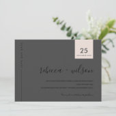 MINIMAAL SCANDI MODERN BLACK BLUSH PINK TYPOGRAPHY SAVE THE DATE (Staand voorkant)