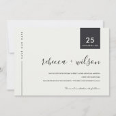 MINIMAAL SCANDI MODREN ZWARTE EN WITTE TYPOGRAFIE SAVE THE DATE (Voorkant)
