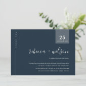 MINIMAAL SCANDI NAVY GRAY BLUE TYPOGRAPHY WEDING BEDANKKAART (Staand voorkant)