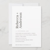 MINIMAAL SCANDI PBLACK & WITTE VERLOVING INVITE BEDANKKAART (Voorkant)