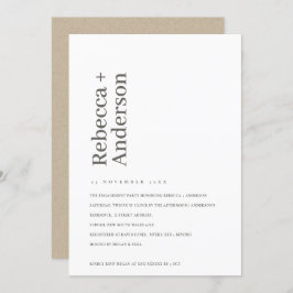 MINIMAAL SCANDI PBLACK & WITTE VERLOVING INVITE BEDANKKAART