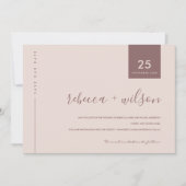 MINIMAAL SCANDI SOFT BLUSH PEACH PINK TYPOGRAPHY SAVE THE DATE (Voorkant)