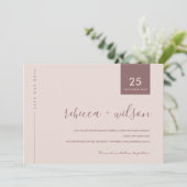 MINIMAAL SCANDI SOFT BLUSH PEACH PINK TYPOGRAPHY SAVE THE DATE (Staand voorkant)