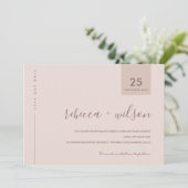 MINIMAAL SCANDI SOFT BLUSH PEACH PINK TYPOGRAPHY SAVE THE DATE (Staand voorkant)