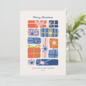 Minimaal Scandinavisch met Kleurrijke Geschenken N Feestdagenkaart (Staand voorkant)