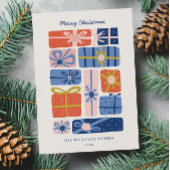 Minimaal Scandinavisch met Kleurrijke Geschenken N Feestdagenkaart