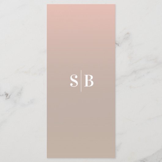 Minimaal Schaduw Beige & Light Pink Wedding Menu (Achterkant)
