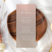 Minimaal Schaduw Beige & Light Pink Wedding Menu